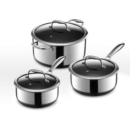 HexClad Hybrid Cookware 6-Piece Set with Lids